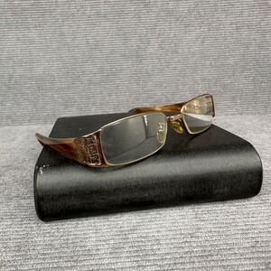 Fendi F727 52-17-135 Unisex Eyeglasses Frame Brown Bronze Toned Metal Greek key